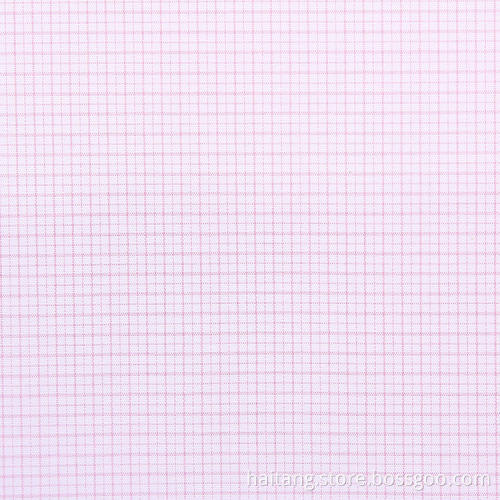 STOCK Check Polyester fabric Anti-wrinkle Shirt Textile